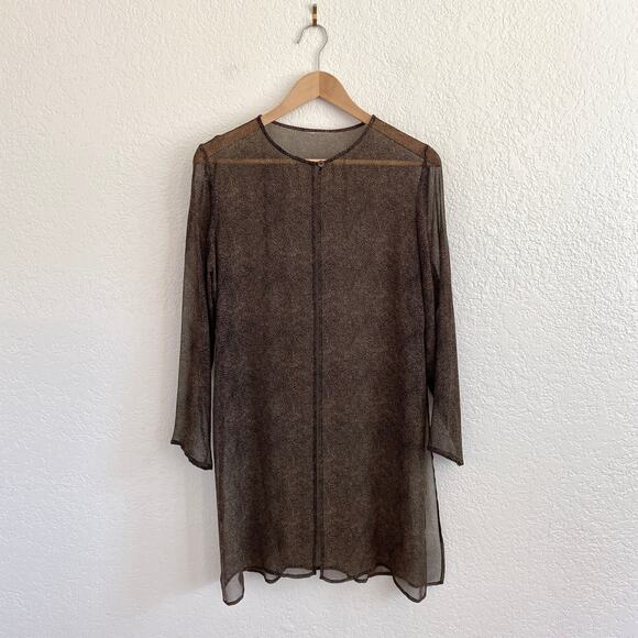 VTG Robbie Bee Silk Two-Piece Dress & Duster Set Black & Tan Knee Length Size 6 - Picture 11 of 14